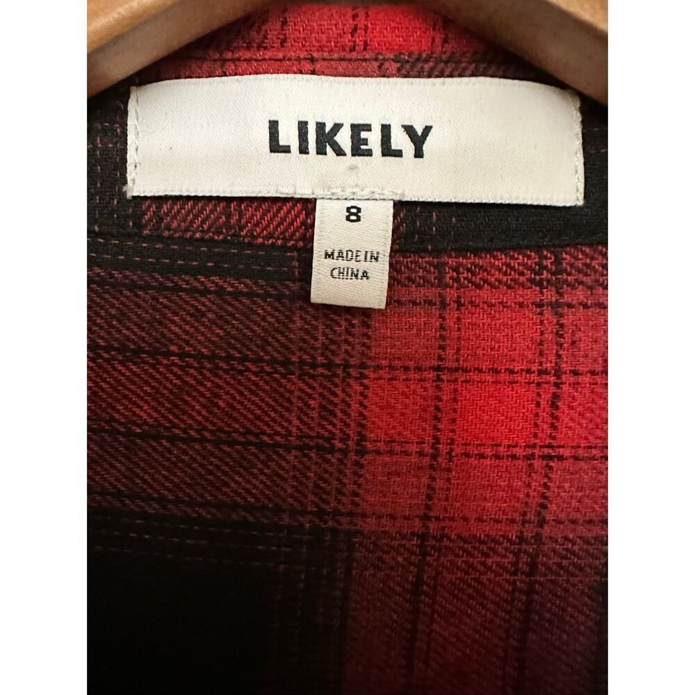 Likely Scottie Dress Red Black Plaid Flannel size 8 - Picture 4 of 6